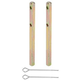 PATIKIL Square Door Knob Spindle 80x5mm, 2 Pack Replacement Carbon Steel Spare Door Handle Spindle Bar with Double Hole for Most Mortise Type Door Knobs, Gold