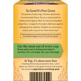 Yogi Tea - Green Tea Pure Green- Supports Vitality - With Antioxidants - Contains Caffeine - 96 Organic Green Tea Bags, 16 Count (Pack of 6)
