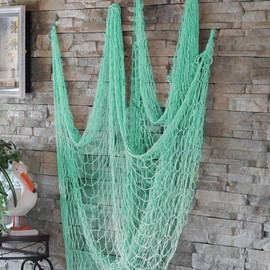 Fangoo 150 cm x 200 cm Turquoise Fishing Net Wall Decoration Beach Themed Fishing Net Wall Hanging for Maritime Pirate Mermaid Party Wall Decoration Home Wedding Decoration Photography Decoration