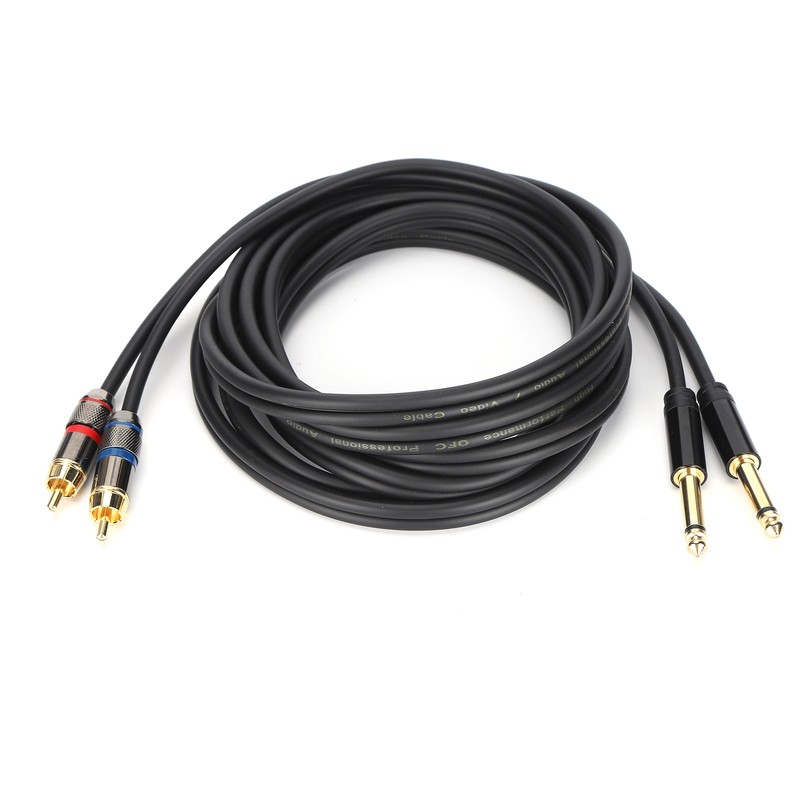 JORINDO Dual 6.35mm Male to Double RCA Male Cable Audio