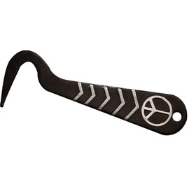 Showman 6" Brown Steel Hoof Pick w/Silver Peace Sign & Accents