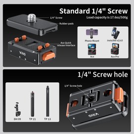 VRIG Magnetic Base for Insta360 Ace/Ace Pro Magnetic Quick Release Adapter Tripod Adapter Mount with Ace Pro/Ace/ X3/ X4/ ONE RS 1 inch 360 Degree Version/ONE RS Twin/ONE X2