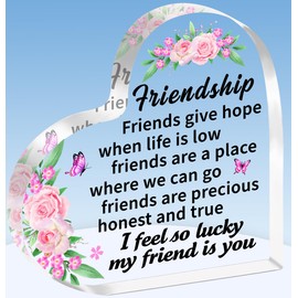 TTOVEN Friendship Gifts Friend Gifts Friend Birthday Gifts Friend Gifts Graduation Gifts for Friend Beautiful Heart Friend Acrylic Plaque