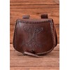 Battle-Merchant Medieval Belt Bag with Various Embossing Leather Bum Bag