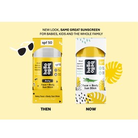 Hello Bello Mineral SPF 50 Face & Body Sunscreen Stick, Water Resistant and Reef Friendly Roll On Sun Protection, 1oz