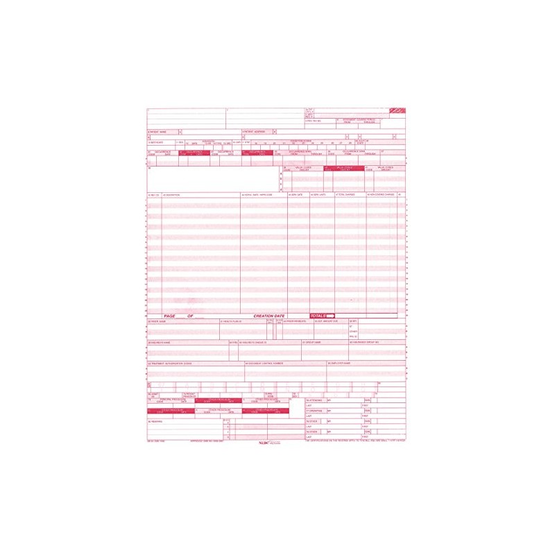 CMS 1450 / UB04 Medical Billing forms (500 Sheets)