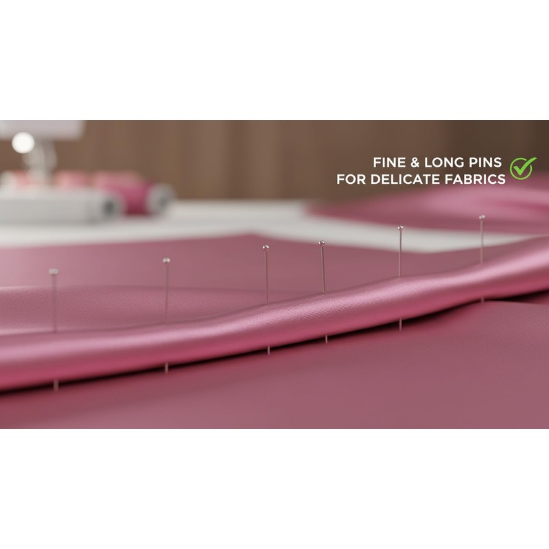 Hemline Extra Long Fine Pins for Sewing, Dressmaking, Quilting, Pinning,