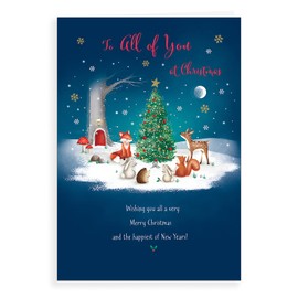 Piccadilly Greetings Character Christmas Card To All Of You - 9 x 6 inches