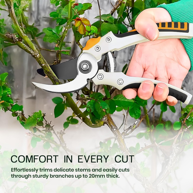 Aluminium Secateurs with SK5 Blade – Heavy Duty Ergonomic Garden