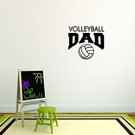 Decal - Peel & Stick Wall Sticker : Volleyball Dad Sports Father Son Daughter Boy Girl Teen Home Decor Picture Art Size :20 Inches x 20 Inches