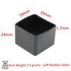 19mm (3/4") Square Rubber Feet Stoppers for Furniture Legs by