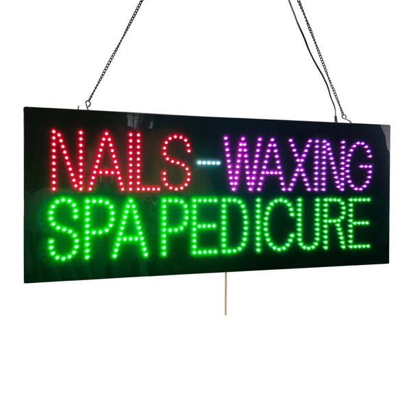 Nails Sign for Salon, Waxing SPA Pedicure LED Business Signs