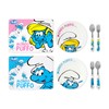 Home Smurfs Set of 4 Coloured Melamine Plate with 2