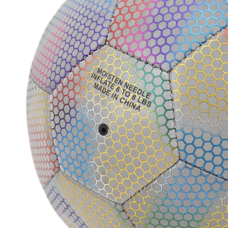 Soccer Ball PU Size 5 Light Color Reflective Glowing Soccer