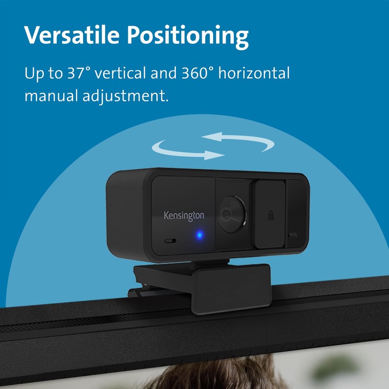 Kensington W1050 1080p Fixed Focus Wide Angle Webcam, Built-In Noise