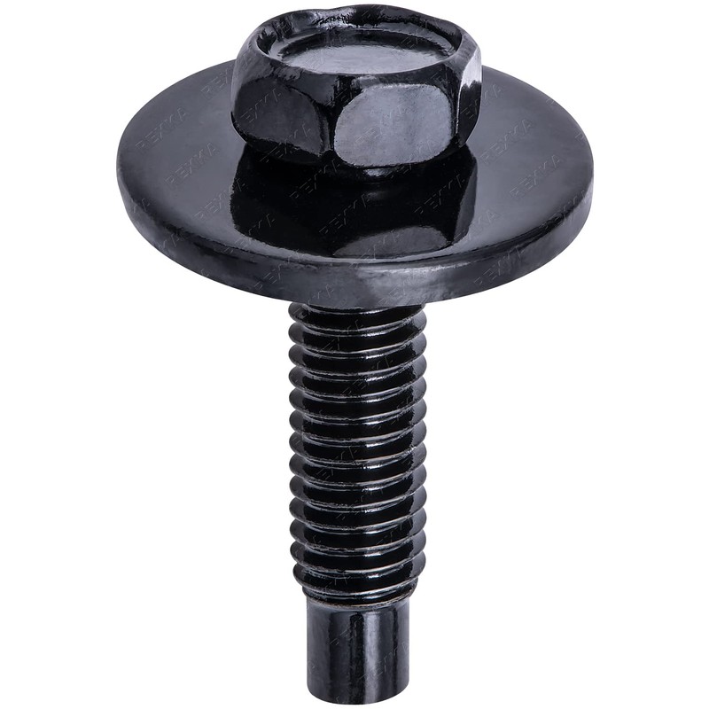 Rexka 10pcs M6-1.0 Hex Head SEMS Body Bolts for GM