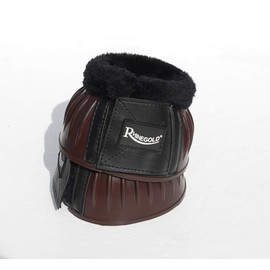 Rhinegold Fleece Trim Over-Reach Boot-Medium-Brown/Black