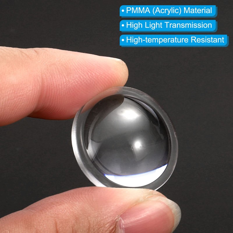 PATIKIL 10pcs 25mm Diameter 8mm Height Flat Convex Lens Acrylic