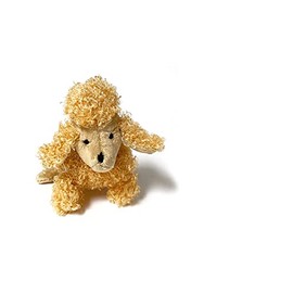 Oscar Newman Poodle Pipsqueak Toy, 5-inch Length, Cream
