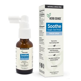 Herb Sense Throat Comfort Spray | Cooling & Soothing with Slippery Elm, Echinacea & Chamomile | Natural Extracts (1 fl oz)