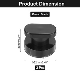 uxcell 2Pcs Suction Cup Glass Mirror Door Handle, Door Shower Handle, Self-Stick Instant Push Pull Armrest for Window, Cabinet, Toilet(Black, 62x50mm)
