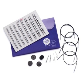 KnitPro Interchangeable Circular Needle Tips Deluxe Set - Nova Metal (3.50-8.00mm)