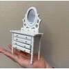 Miniature Dollhouse Dresser with Mirror, White, 4-Drawer, 1:12 Scale, 3.75x2x6