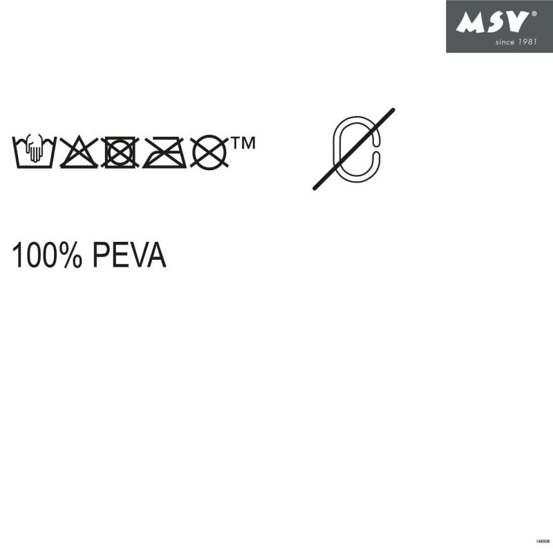 MSV Anti-Mould Shower Curtain - Anti-Bacterial, Washable, Waterproof, Eva, 180