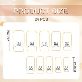 Shimmerz 24 Pieces Rainbow Ombre Press-on Nails Colourful Gradient Smudged False Medium Square Nails Reusable Spring Summer Stickers