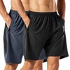 HMIYA Men's Sports Shorts, Quick-Drying Shorts with Zip Pocket, black/grey