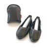 Chausse' 2s24-3,10,11 Portable Slippers, Gentleman's Knit Pouch/Leather Pouch, leather -