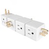 3 Outlet Wall Adapter Cube Tap, UL Listed 3 Prong