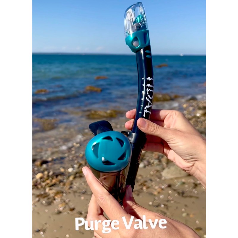 Tidal Dry Snorkel, Lightweight, Easy Breathing, for Snorkelling, Scuba Diving,
