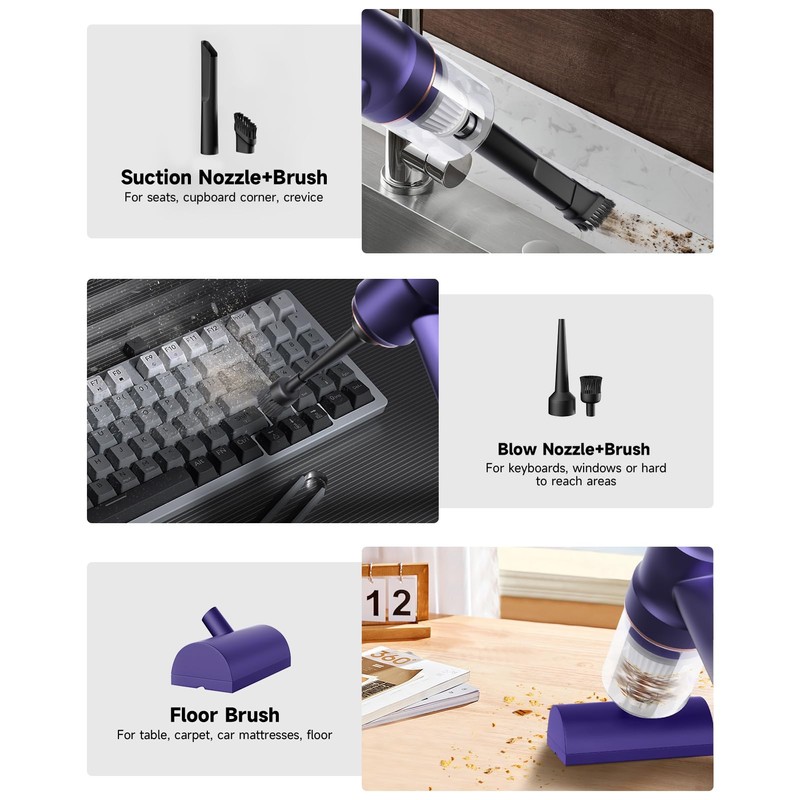 ArCodivei Mini Vacuum Cleaner Cordless with LED Light | 15000