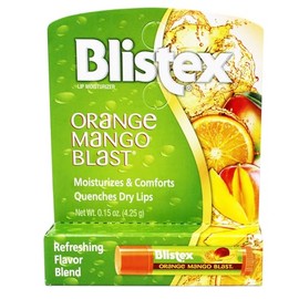 Blistex Bálsamo labial Orange Mango Blast con vitaminas C y E, hidrata y reconforta, 0.15 onzas