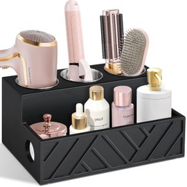 Hair Tool Organizer, Hair Dryer Holder Wall Mounted, Bathroom Countertop Organizer for Bathroom Accessories, Blow Dryer Organizer for Curling Iron, Hair Styling Tools, Vanity Organizer for Makeup