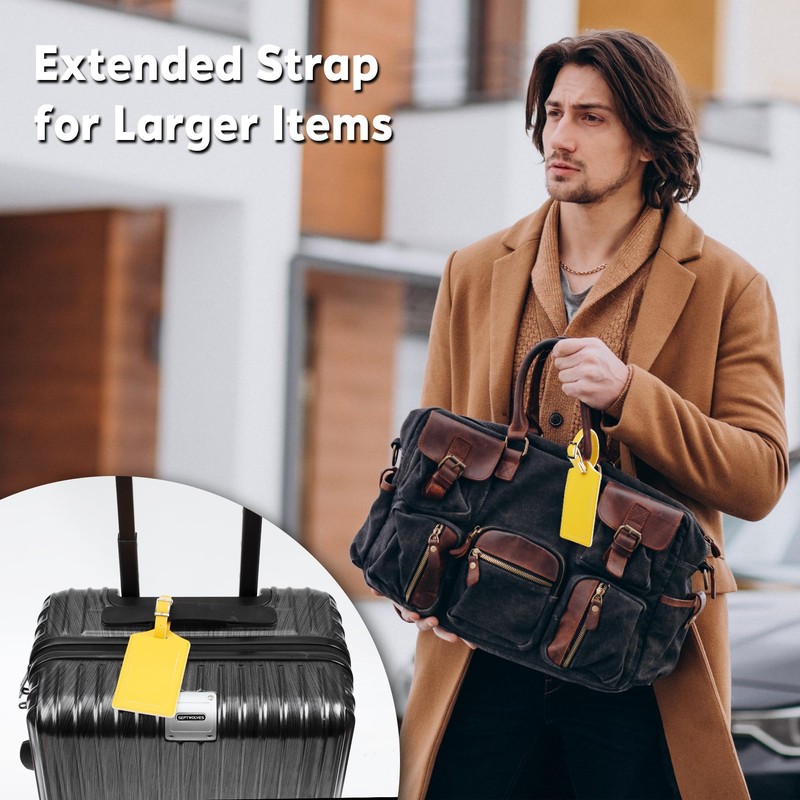 Travelambo Luggage Tags for Suitcases Faux Leather Privacy Protection 2