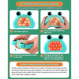 Pop Game Light Up Sensory Fidget Toys Autism for Kids Quick Push Game Console Decompression Breakthrough Puzzle Pop Game Machine Multiple Game Modes Toys