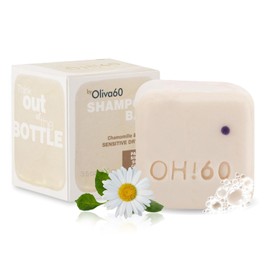 Shampoo en barra de Oliva. Oliva60, Cabello seco, Sin sulfatos, Con aceite de argán, macadamia, extracto de aloe, provitamina B5. 100 gr. (Manzanilla miel)