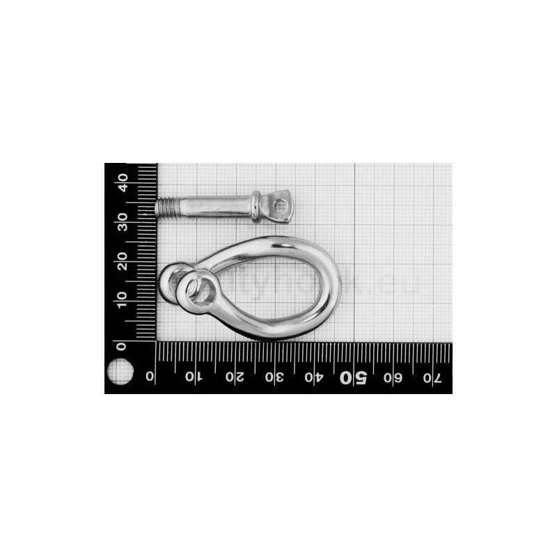 Edelstahl Schäkel gedrehte Form ø 6 mm, A4 AISI 316
