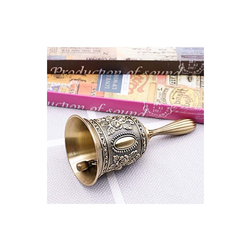 Hoshiumi Retro Bronze Hand Bell Rose Pattern Hand Waving Bell