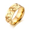 Rockyu Men’s Ring, Gold, Titanium, Jewelry Brand, Popular, Simple, European,