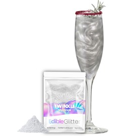 Twinkle my Drink® Brillantinni commestibili argentati per bevande - polvere glitterata per bevande, cocktail, spumanti e liquori - vegana, insapore - 12 g per oltre 60 bevande