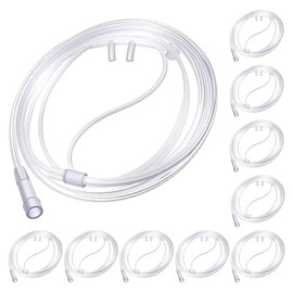 10 Pack 4Ft Adult Oxygen Nasal Cannula, Soft Oxygen Tubing for Adult, Cannula Nasal Tubing with Soft Curved Nose Piece, High Flow Lightweight Tube (Transparent)