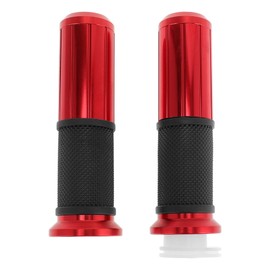 X AUTOHAUX 7/8" 22mm 15/16" 24mm Motorcycle Hand Grips Cover Kit Aluminum Alloy Rubber Handle Bar Throttle Grips for Motorcycle Scooter Bicycle ATV Red 1 Set