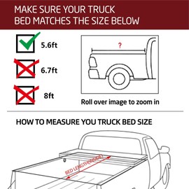 Kikito Vinyl Soft Tri-Fold Truck Tonneau Cover for 2022 2023 2024 2025 Toyota Tundra 5.5FT Bed (66.5") w/o Trail Edition (for Models with or Without The Deck Rail System)