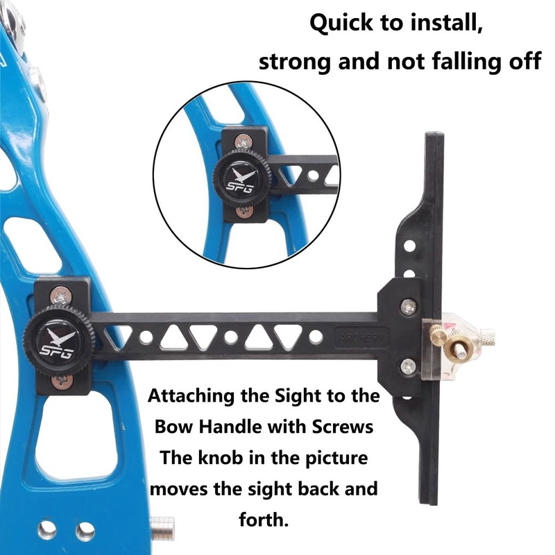 FUNTRESS Recurve Bow Target Sight T Shape Adjustable with Ring