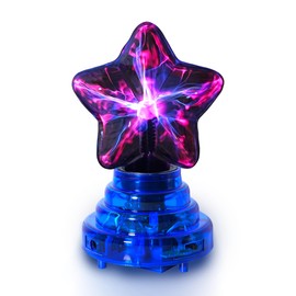 PUXTIW Plasma Star,Plasma Ball Lamp，Plasma Globe ，Flashmen Science Toy，Fancy Club Decor and Science Education Gifts，Plasma Ball Sensor Lighting Globe with Music,Voice and Touch Response