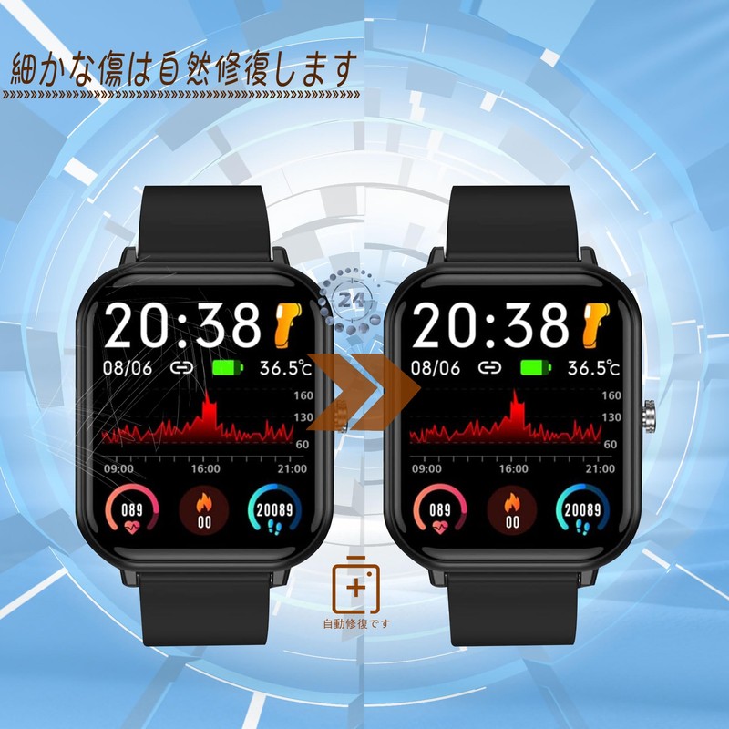 For EchoByte Smart Watch 1.83-inch Protective Film, High Transparency, Water