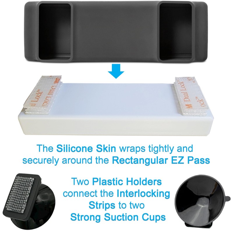 Silicone Skin for The New Rectangular EZ Pass with Interlocking
